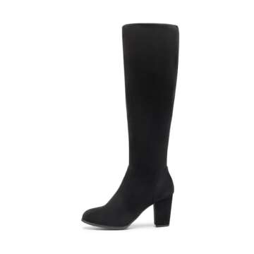 Stylish DREAM PAIRS Women's Chunky Heel Knee High Boots - Size 8.5