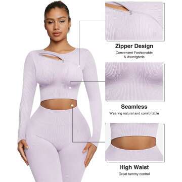FeelinGirl Seamless Ribbed Yoga Sets for Women