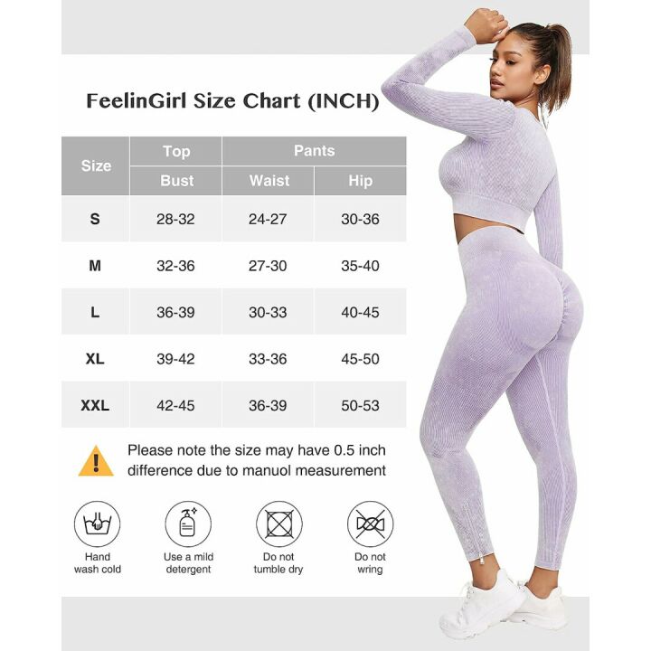 FeelinGirl Seamless Ribbed Yoga Sets for Women