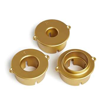 Home Heritage Artificial Christmas Tree Base Rotating Metal Stand for 1 to 1 3/4 Inch Diameter Artificial Christmas Tree Poles, 22 Inch, Gold