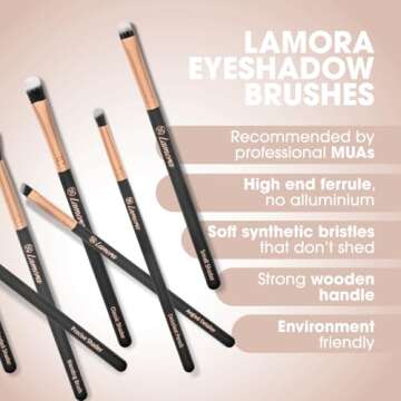 Eye Makeup Brushes Eyeshadow Brush Set - 7pcs Soft Synthetic Eyeshadow Blending Brush Kit - For Blending Eyeshadow, Eyeliner, Crease, Eyebrow - Long Lasting, Apply Better, Flawless Look Makeup