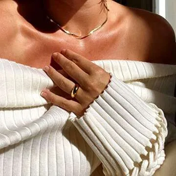 micuco Chunky Dome Rings for Women 14K Gold Plated Statement Ring Cubic Zirconia Inlay Gold Star Thick Rings