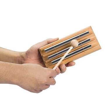 EONLION Meditation Chimes Trio, Mindfulness Trio 3 Tone Hand Bell Music Classroom Supplies Teacher T...