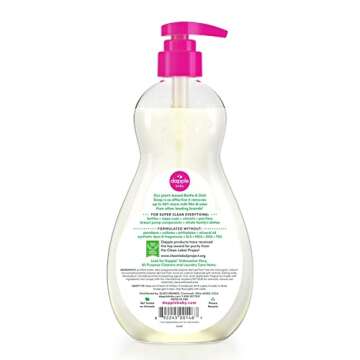 Dapple Baby Bottle Soap, Hypoallergenic Dish Soap for Baby Bottles, Powered by Plants, Apple Pear, 16.9 Fl Oz (Pack of 1)