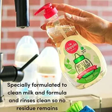 Dapple Baby Bottle Soap, Hypoallergenic Dish Soap for Baby Bottles, Powered by Plants, Apple Pear, 16.9 Fl Oz (Pack of 1)