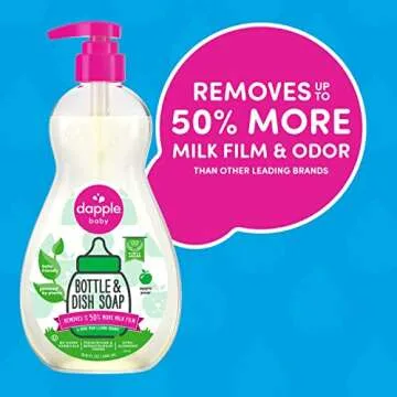 Dapple Baby Bottle Soap, Hypoallergenic Dish Soap for Baby Bottles, Powered by Plants, Apple Pear, 16.9 Fl Oz (Pack of 1)