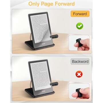Remote Page Turner for Kindle & iPad, ADZERD Kindle Paperwhite/Oasis Clicker Page Turner for Hands-Free Ebook Reading, Portable Ring Design Picture & Video Taking Remote with Charging Case