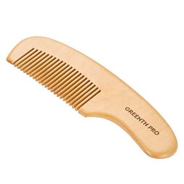 GREENTH PRO Baby Hair Bush and Comb Set -Nature Lotus Wood with Soft Goat Bristle and Pear Wood Comb for Newborns & Toddlers, Ideal for Cradle Cap