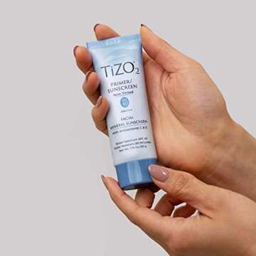 TiZO2 Facial Mineral Sunscreen and Primer, Non-tinted Broad Spectrum SPF 40 with Antioxidants, Sheer...