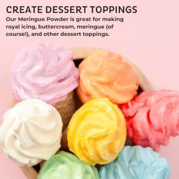 Chefmaster - Meringue Powder - Eggwhite Substitute - 10oz - Create Delicious Dessert Toppings, Stabilize Icing and Meringue - Made in the USA