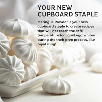 Chefmaster - Meringue Powder - Eggwhite Substitute - 10oz - Create Delicious Dessert Toppings, Stabilize Icing and Meringue - Made in the USA