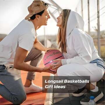 Longsail Indoor/Outdoor Basketballs 29.5"- Basketball Ball Size 7, Premium Rubber Basketball for Women Men Youths