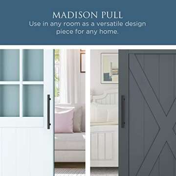 National Hardware N700-100 Interior Sliding Barn Door Hardware Madison Pull, 12-Inches, Easy to Inst...