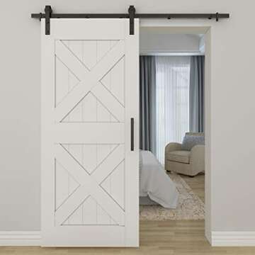 National Hardware N700-100 Interior Sliding Barn Door Hardware Madison Pull, 12-Inches, Easy to Install, Matte Black