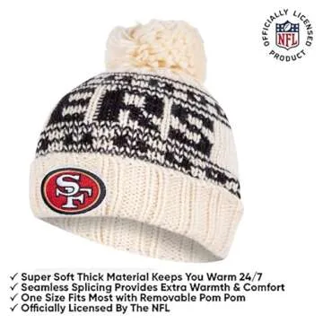 Ultra Game NFL Boys Girls Super Soft Winter Beanie Knit Hat With Extra Warm Touch Screen Gloves, San...