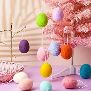 12 Pcs Colorful Felt Easter Eggs for Festive Decor
