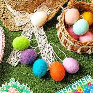 12 Pcs Colorful Felt Easter Eggs for Festive Decor