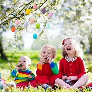 12 Pcs Colorful Felt Easter Eggs for Festive Decor