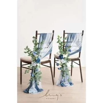Ling's Moment Wedding Chair Decorations set of 8 Floral Swags