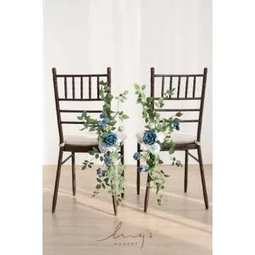 Ling's Moment Wedding Chair Decorations set of 8 Floral Swags