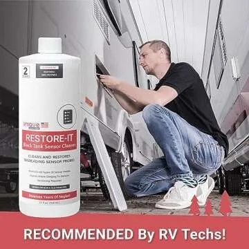 Unique Restore-It RV Black Tank Sensor Cleaner Liquid - Cleans and Restore Misreading Sensor Probes by Removing Stuck-On Waste - 2 Treatments Per Bottle (32 oz)