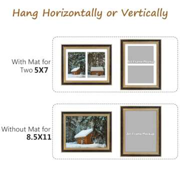 Elegant Black Gold Double Frame for Memories Display