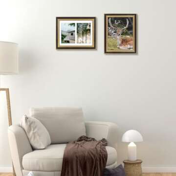 Elegant Black Gold Double Frame for Memories Display