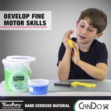 CanDo Theraputty Plus Hand Exercise Putty for Rehabilitation, Exercises, Hand Therapy, Hand Strengthening, Stress Relief - Yellow 6 oz X-Soft