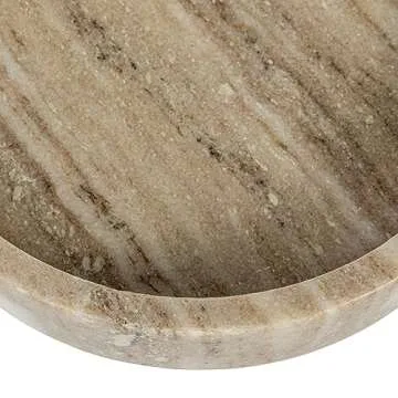 Bloomingville 8 Inches Marble Bowl, Beige Dish