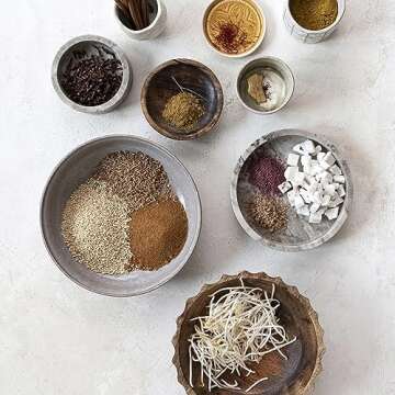 Bloomingville 8 Inches Marble Bowl, Beige Dish