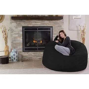 Chill Sack Bean Bag Chair - 5' Giant Memory Foam Lounge Chair with Soft Microfiber Cover – Cozy Fu...