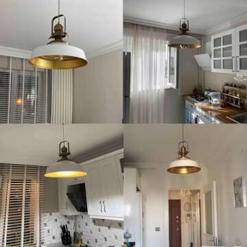 bamyum Asletl Vintage Hanging Lighting Industrial Hanging Light Fixtures 15.7" Metal Lampshade E26 Pendant Lighting for Living Room Bedroom Bar Office Farmhouse Dining Room Light Industrial Lighting