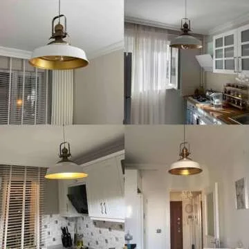 bamyum Asletl Vintage Hanging Lighting Industrial Hanging Light Fixtures 15.7" Metal Lampshade E26 Pendant Lighting for Living Room Bedroom Bar Office Farmhouse Dining Room Light Industrial Lighting