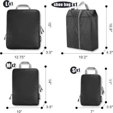 BAGAIL Compression Packing Cubes for Travel