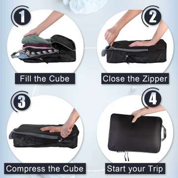 BAGAIL Compression Packing Cubes for Travel