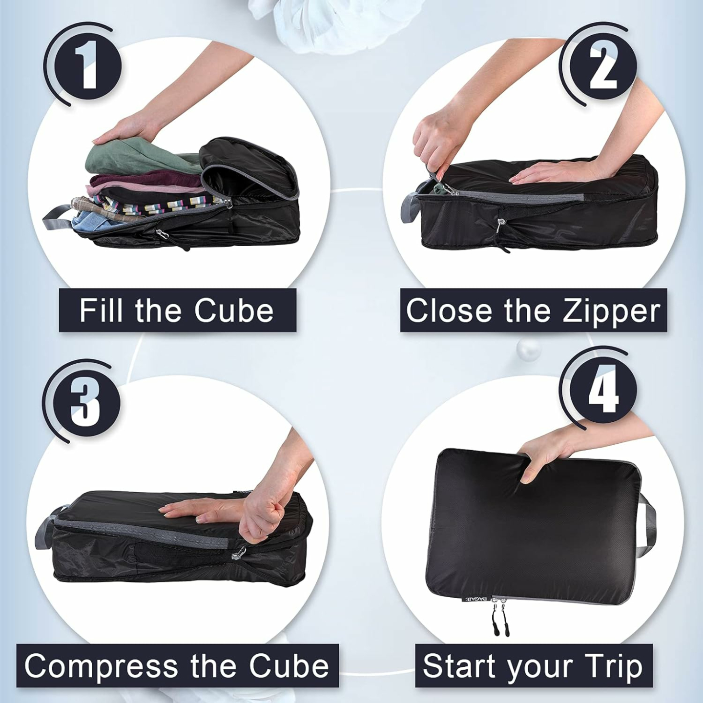 BAGAIL Compression Packing Cubes for Travel