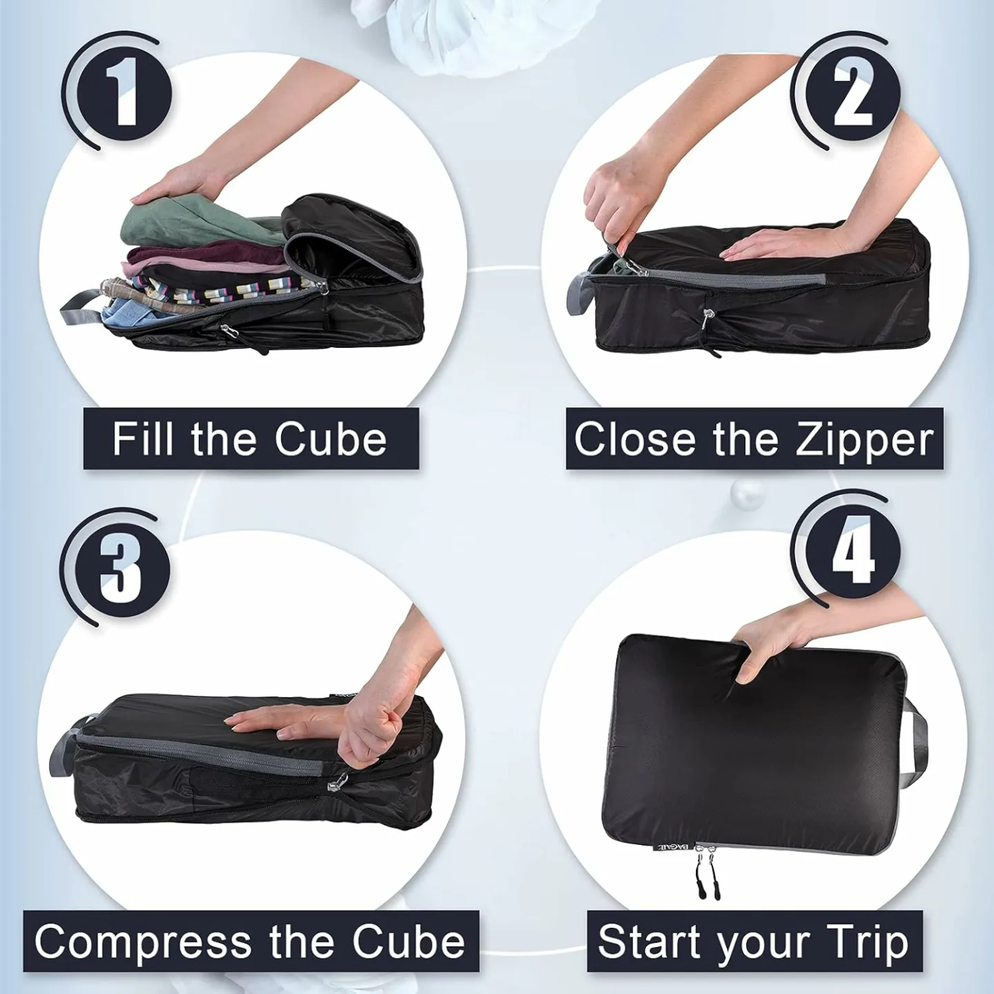 BAGAIL Compression Packing Cubes for Travel