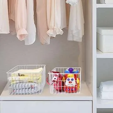 Orgneas Freezer Organizer Bins, Wire Freezer Baskets for Upright Freezer, Pantry Storage and Organization Freezer Storage Containers for Foods, Snacks, Vegetables, Fruits, Set of 6