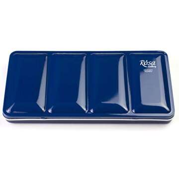 ROSA Gallery Professional Watercolor Paint Set, Made in Ukraine, 28 Water Colors of 2,5 ml, Portable Travel Watercolor Kit, High Lightfastness Paints for Artists, Adults in Metal Case