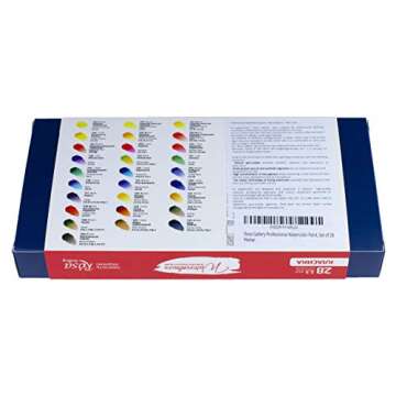 ROSA Gallery Professional Watercolor Paint Set, Made in Ukraine, 28 Water Colors of 2,5 ml, Portable Travel Watercolor Kit, High Lightfastness Paints for Artists, Adults in Metal Case