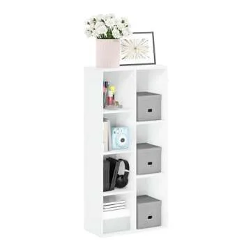 Furinno Luder Bookcase / Book / Storage , 7-Cube, White