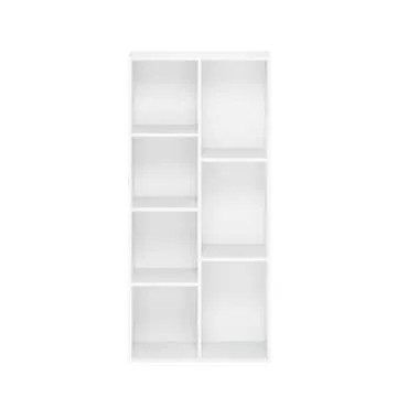 Furinno Luder Bookcase / Book / Storage , 7-Cube, White