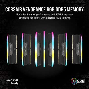 CORSAIR VENGEANCE RGB DDR5 RAM 32GB (2x16GB) 6000MHz CL40 Intel XMP iCUE Compatible Computer Memory ...
