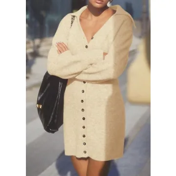 Trendy Long Sleeve Sweater Dress for Women 2025