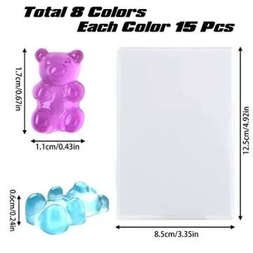 SANNIX Gummy Bear Nail Charms for Creative Art (120 Pcs)