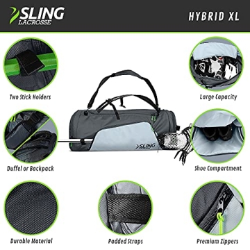 Lacrosse Bag Hybrid XL Durable Active Gear Carrier