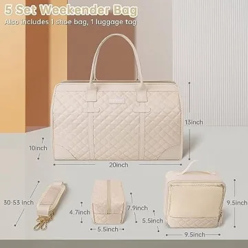 ETRONIK Stylish Overnight Bag Set for Women Travelers