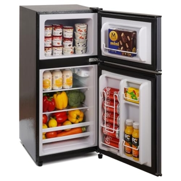 BODIOO Mini Fridge with Freezer, 2.8 Cu.Ft, Small Fridge with 7 Settings Temperature Adjustable, 2 D...