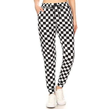 Checkered Relaxed Fit Jogger Pants with Pockets