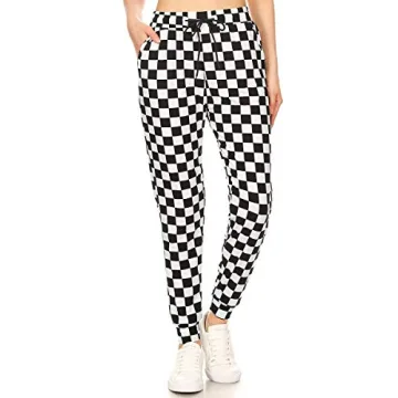 Checkered Relaxed Fit Jogger Pants with Pockets